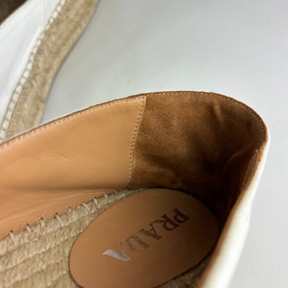 Prada White Canvas Espadrille Flats - size 41/10 US - Picture 14 of 16